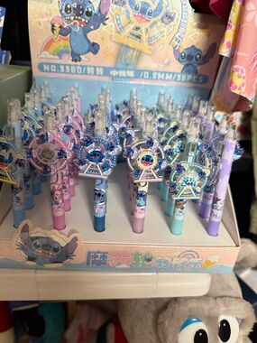 Stitch-Themed Cartoon Gel Pens - Pastel Blue, Pink, Purple